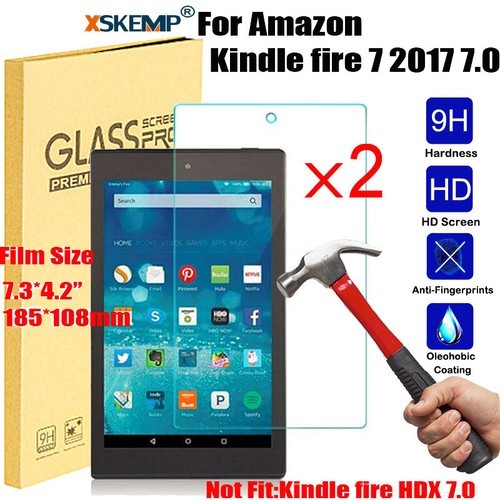 2Pcs Fr Amazon Fire 7 12th Gen 2022 / Fire 7 7th Tempered Glass Screen Protector - Picture 14 of 16
