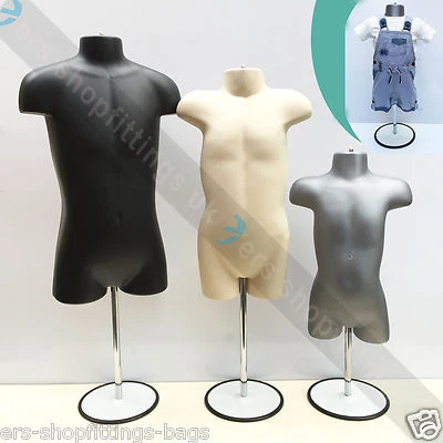 Child Hanging & Free Standing Body Shop Display Form Mannequin with ROUND STAND