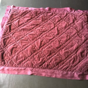 Pottery Barn Shams Pair Plum Washed Velvet Silk Quilted Standard