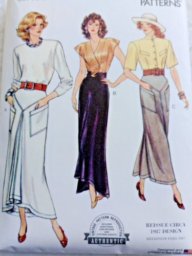 Vintage Vogue Muster 80er Design Neuauflage Damen Rock bodenlang V2102 Gr. 6 ~ 24 - Bild 2 von 11