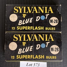 2 Boxes SYLVANIA Blue Dot M2B Camera Flash Bulbs Vintage Photography 24 bulbs