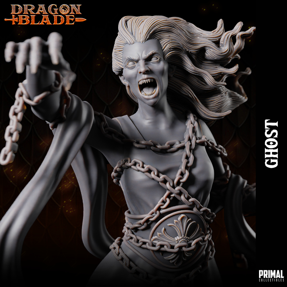 Ghost (Female)-Dragonblade-3D Printed Resin RPG/DnD/Dragonlance Miniature