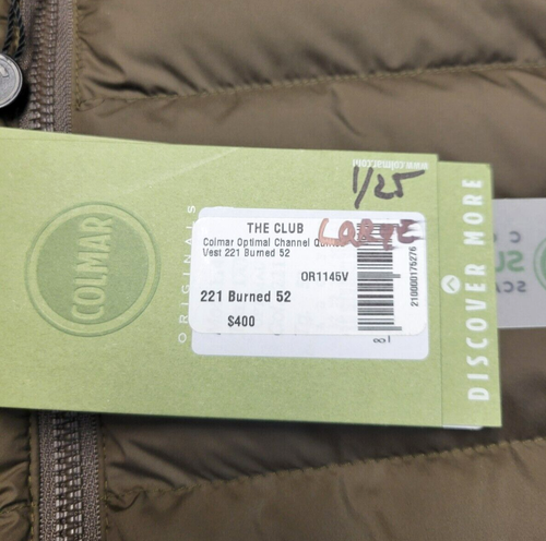 $400 New COLMAR Optimal Channel Quilted LUXEPAD Vest Men's LARGE L Brown Puffer - Picture 5 of 9