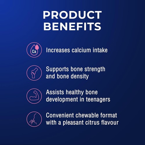 Calcium & Vitamin D3 Chewable Tablets 60 - Supports Bone Density & Strength - Picture 5 of 11