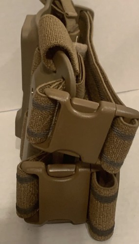 BlackHawk Serpa Tactical Drop Leg Holster Platform Coyote Tan Thigh - Picture 3 of 6