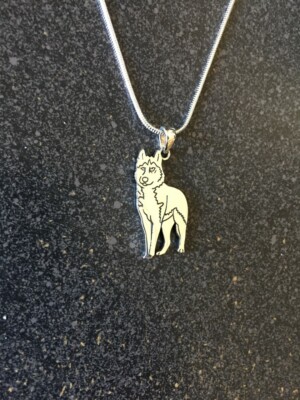 Alaskan Malamute Sterling Silver Charm Necklace - NEW - FREE SHIPPING