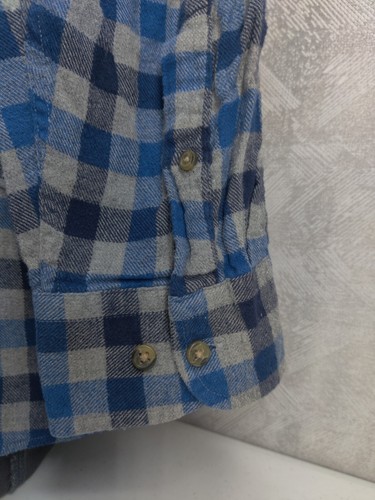 Harbor Bay Shirt Men 3XLT Gray Blue Black Flannel Check Plaid Cotton XXXL Tall - Picture 9 of 11