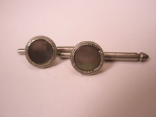 SINGLES 2 5/16" Gray Round Mother of Pearl Vintage Formal Shirt Studs tux c275