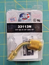 JB Industries 33113N, Anti-Blow-Back Fitting, 1/4" QC X 1/4" SAE 90°