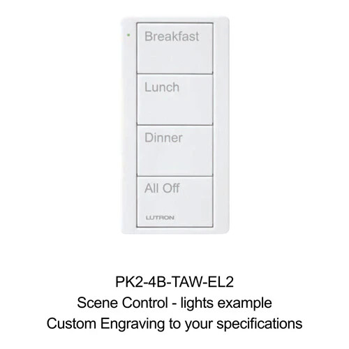 Lutron Pico Wireless - 4-Tasten BENUTZERDEFINIERTE SZENE GRAVIERTE TASTEN MIT IHREN WORTEN - Bild 9 von 10
