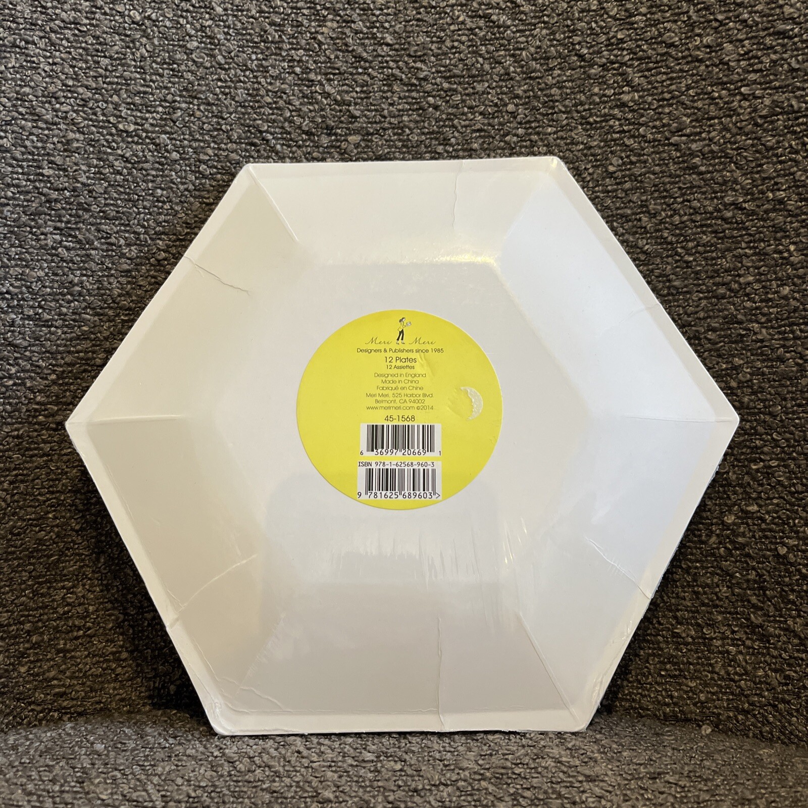 Meri Meri Easter 910” Hexagon Happy Easter Plates X12 Chicks Flowers