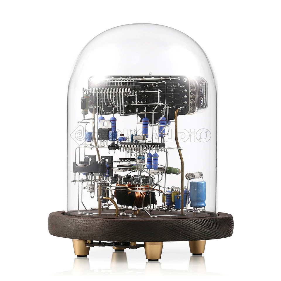 Kit Reloj Tubo Nixie IN-12 Vintage Hágalo Usted Mismo / Montado con Tubos con Estuche Redondo de Vidrio Foto 4 de 4