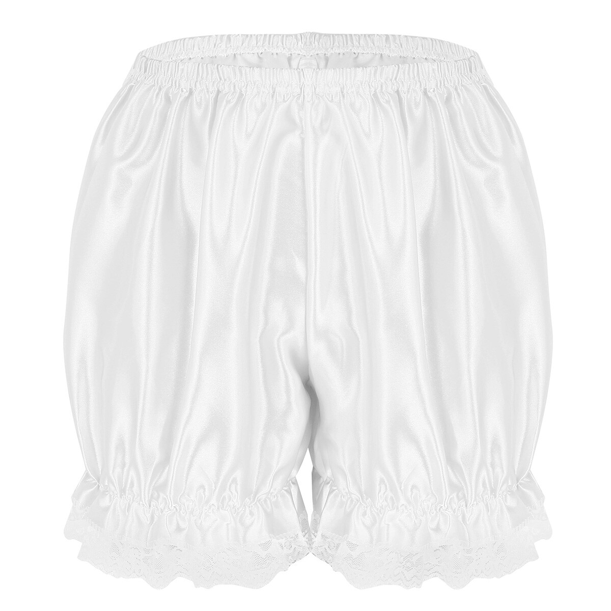 WWomen's Lace Hem Shiny Pumpkin Bloomers Shorts Pants Cute