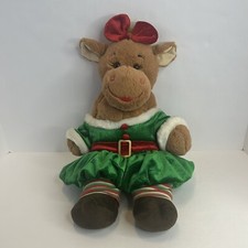 Build A Bear Workshop Holly Christmas Moose in Elf Santa Helper Outfit 16"