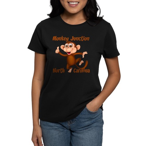CafePress Monkey Junction, NC T Shirt Women's Cotton TShirt (222924853