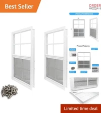 2 Pack Shed Windows Aluminum 12x18 with Tempered Glass & Screen for Garage