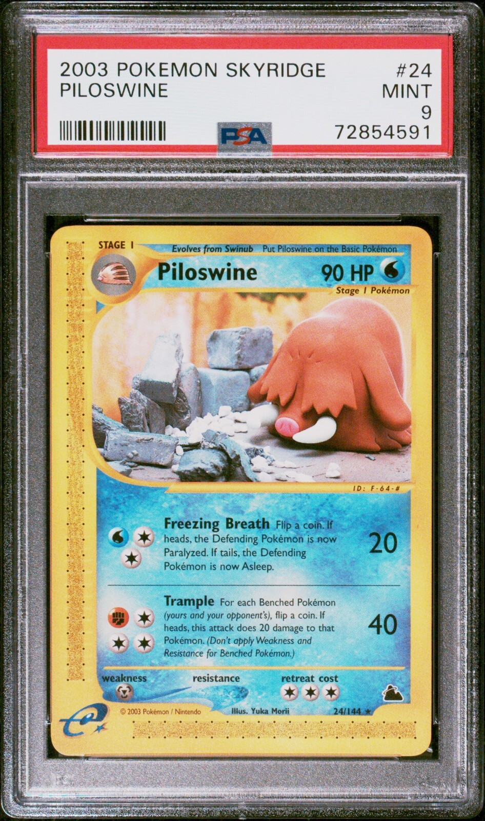 Pokemon Card Piloswine 24/147 Aquapolis PSA 9 MINT