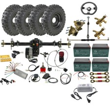 34" Rear Differential Axle 6" Wheels 1000w 48v Motor kit ATV Go kart Golf Bike