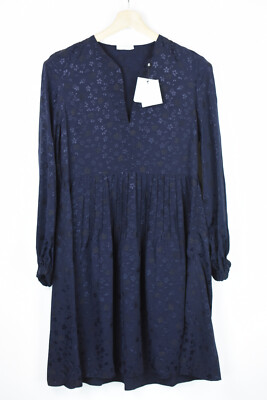 SANDRO Mel Dress Womens (EU) 42 Mini Long Sleeve Pleated V-Neck Floral Pattern