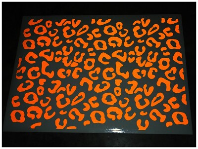 Reflektierender Leopardenmuster A4 Blatt gestanzter Vinyl Lastenrad Aufkleber - orange