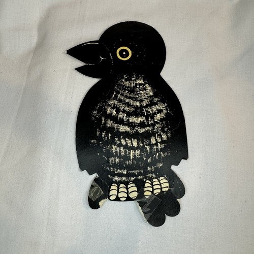 Vintage Lot Of 5 Halloween Witch Bird Skull Cat Die Cut Wall Decor Sign - Picture 22 of 24