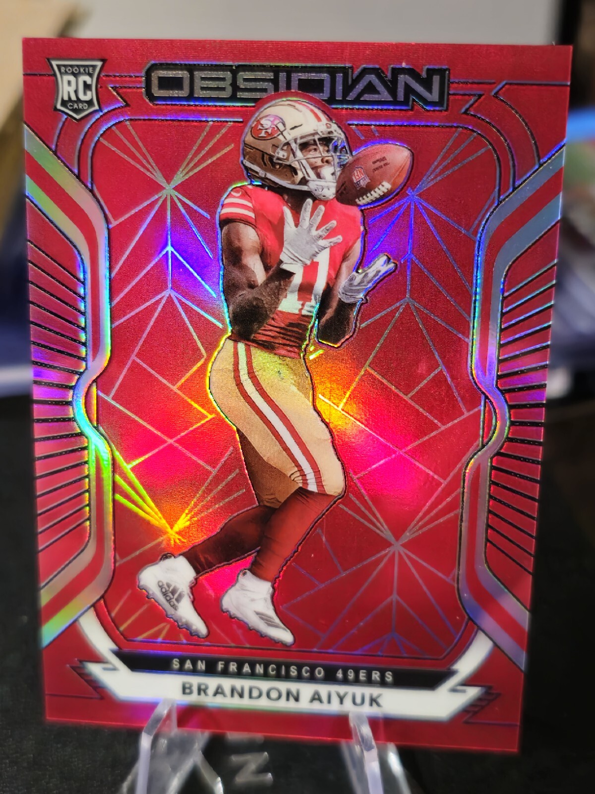 2020 Panini Obsidian Electric Etch Red Flood #110 Brandon Aiyuk RC SSP #22/26 🔥