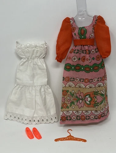 Vintage Francie Clothes Mod Doll Outfit #3285 Peach Treats Near Complete Rare!