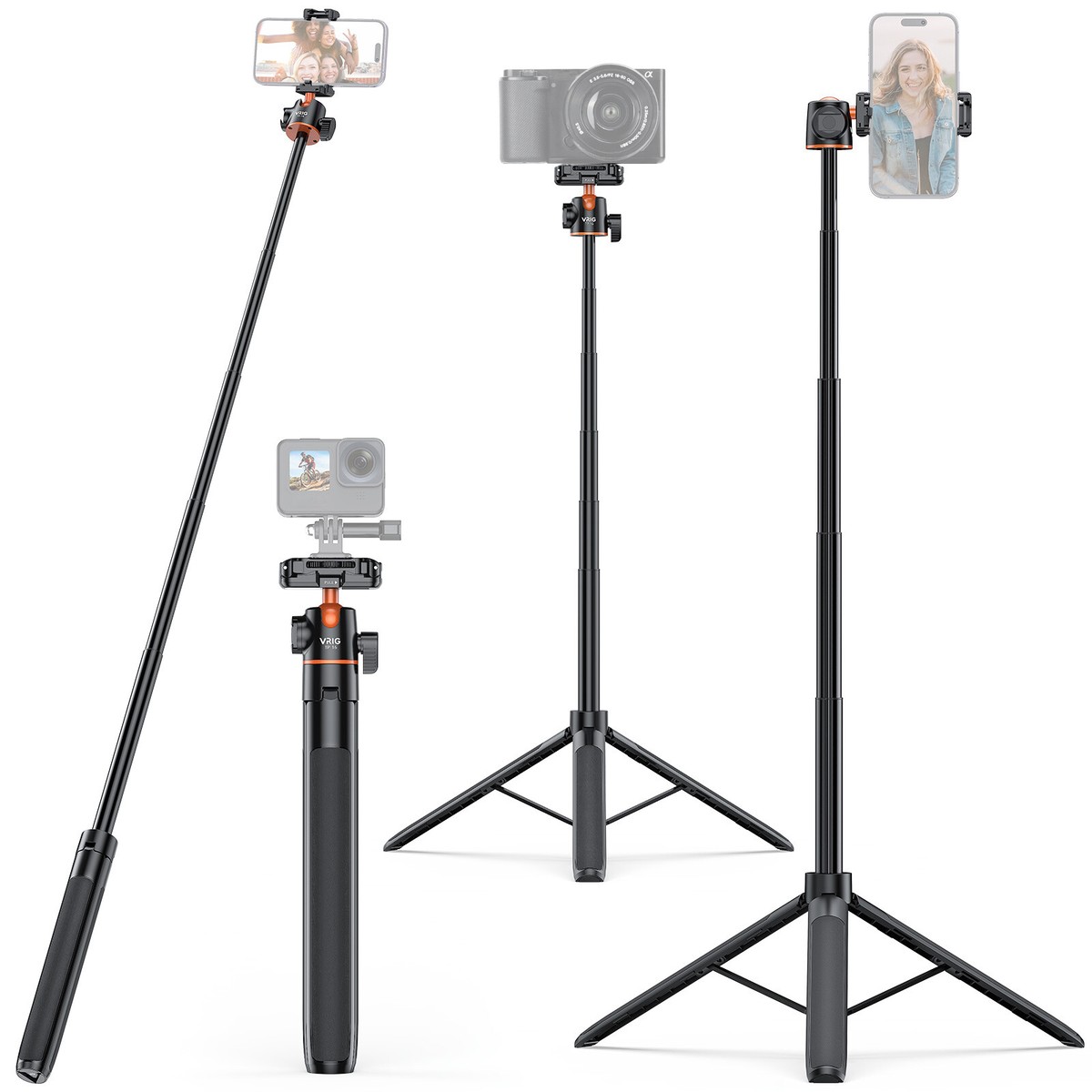 Victiv Magnetische Selfie Stick voor iPhone, Mini Draagbare 4-in-1