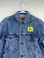 Vintage Levis Men's 40R Denim Trucker Jean Jacket Blue Made in USA John Deere