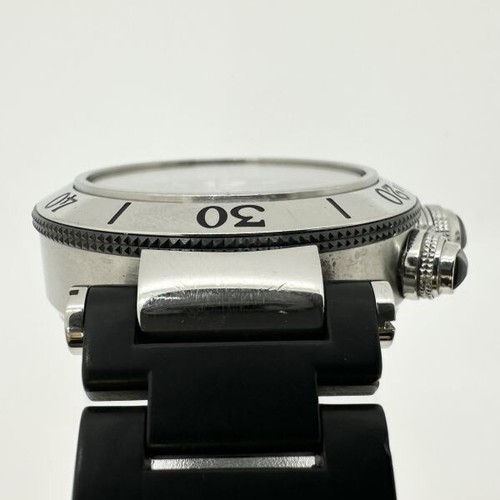 Cartier Pasha Seatimer Chronograph Steel Rubber Black Dial Men's 42mm - W31088U2 - 第 6/10 張圖片
