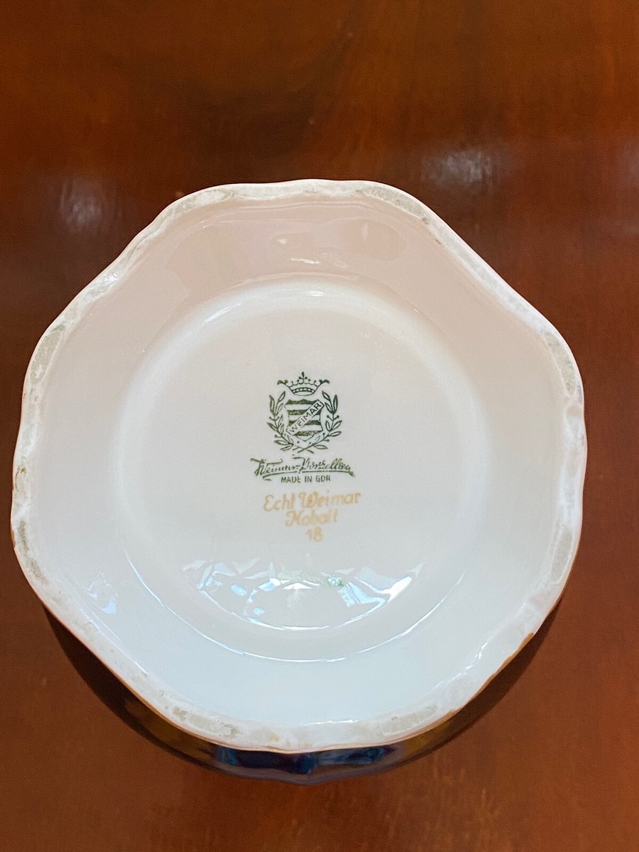 ワイマール　WEIMAR 金彩コバルトブルー フラワー　プレート4枚セット Weimar Porcelain Germany | eBay