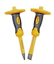 HOTECHE 2PC Cold Chisel 3/4" x 10" Flat Point Grip Guard 383025 383125