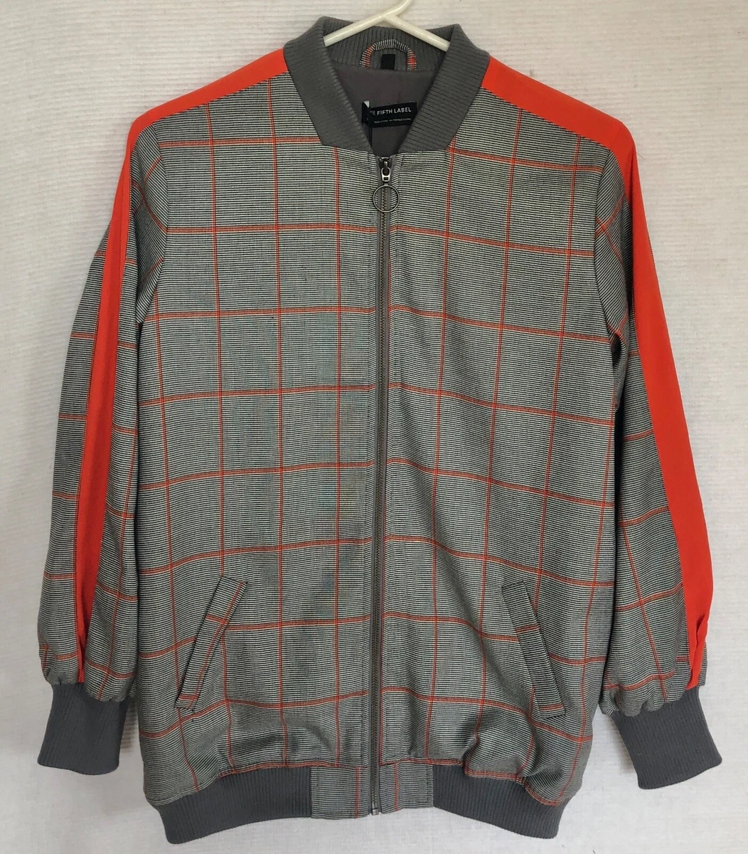 Grey check hotsell bomber jacket