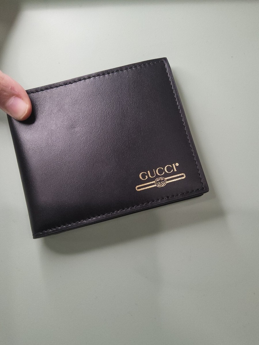 Gucci Bifold Black Leather Wallet New | eBay