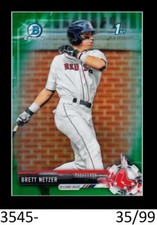 1-2017 BOWMAN CHROME DRAFT GREEN REFRACTOR BRETT NETZER RED SOX 35/99