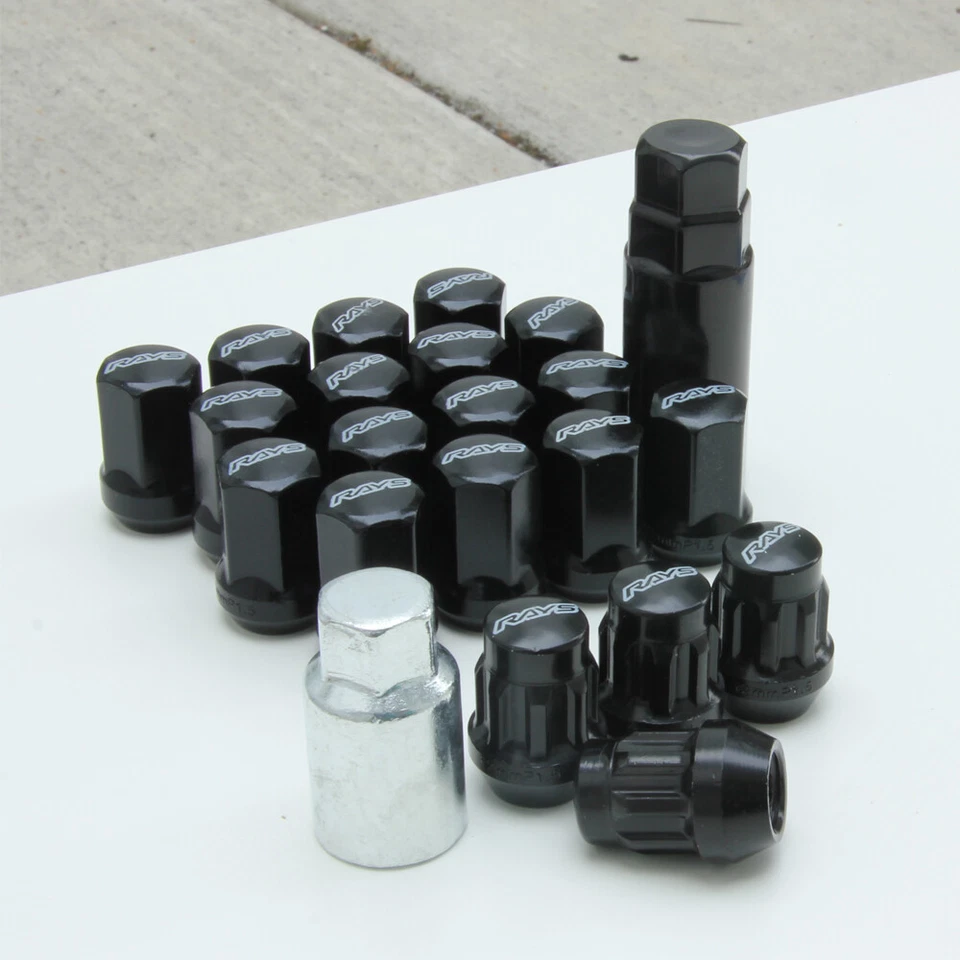 For Subaru Nissan Infiniti Tuner Steel Black 12X1.25 Wheel Rim LUG NUTS QTY 20 - Image 2 of 4