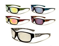 X Loop Sunglasses Mirror Lenses Plastic Frames Sport Baseball Golf Driving Men.