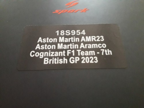 ASTON MARTIN AMR23 COGNIZANT 7th BRITISH GP 2023 FERNANDO ALONSO + SPARK 1/18 - Photo 8/8
