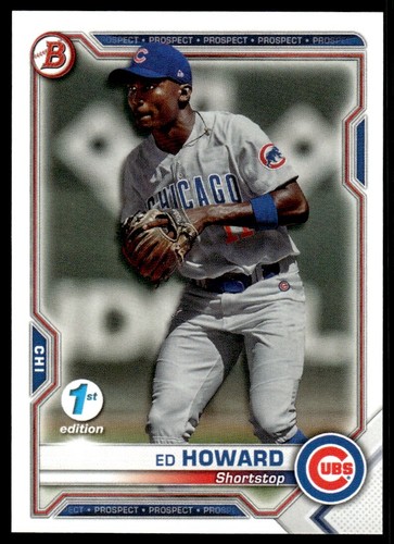 Ed Howard 2021 Bowman 1st Edition Rookie Prospect Card #BFE-12 Chicago ...