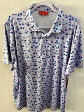 Redvanly Leone Golf Polo NWT Men's Size XL Blue Lavender Athletic Luxury Sale