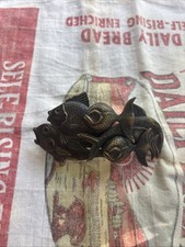 5 Fish Brass Thick Hair Barrette French Clip Made in France