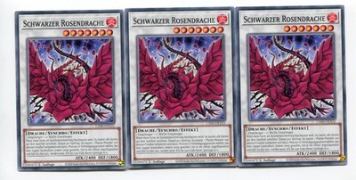 Yu-Gi-Oh! Schwarzer Rosendrache Common Playset (3 Stück) Set 284