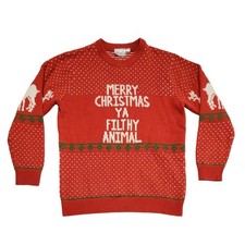 Home Alone Merry Christmas Ya Filthy Animal Ugly Sweater Red Mens Medium Holiday