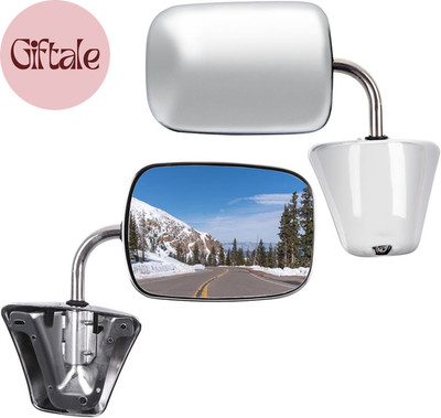 Door Mirror Left Driver Side/Right Passenger Side Pair Set Manual Stainless Moun