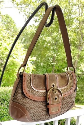 Coach MEDIUM Vintage Y2K Soho F11517 Beige Signature C Canvas