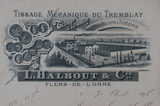 Rechnung FLERS Orne mechanische Weberei von Tremblay HALBBOUT Färberei 74