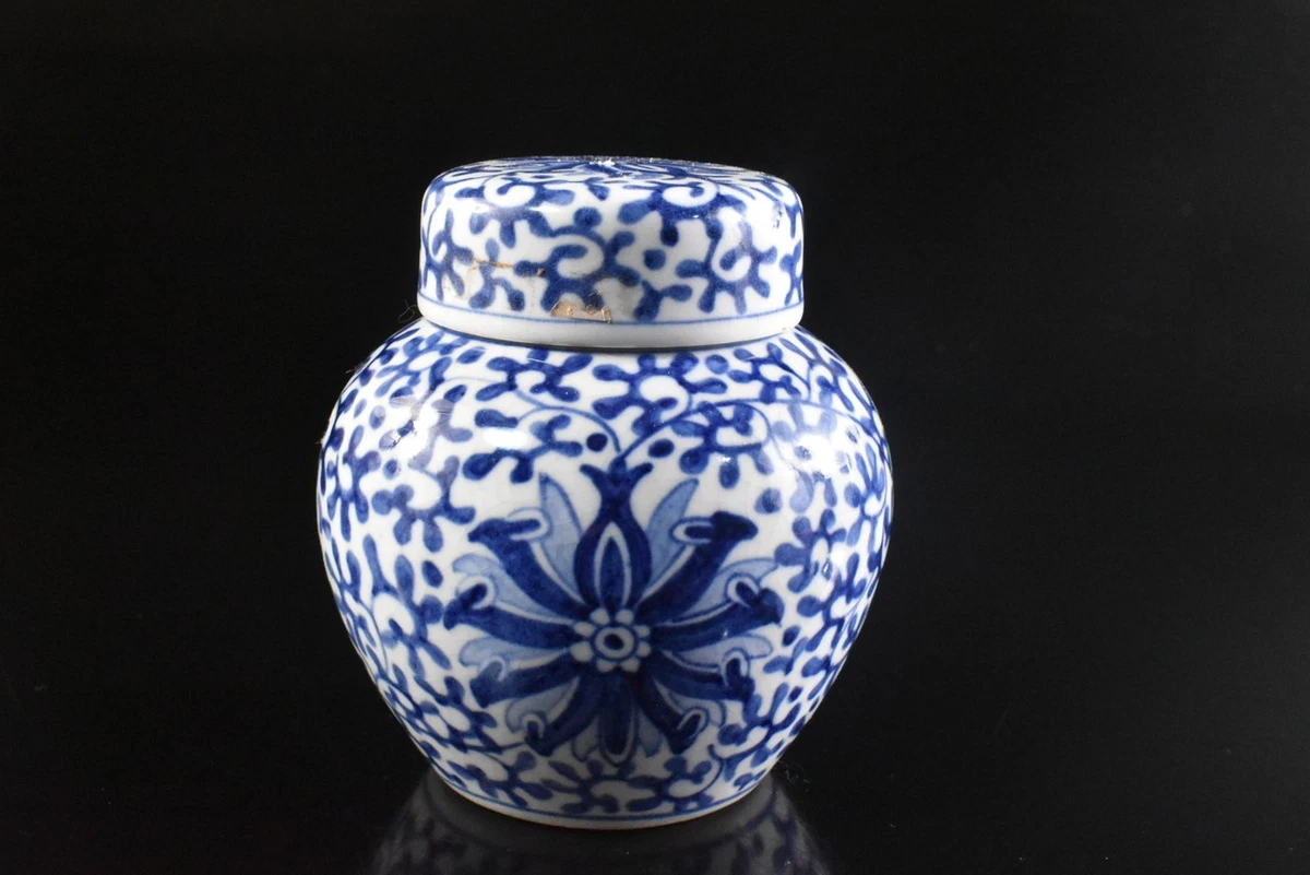 中国古董蓝色茶叶罐| eBay