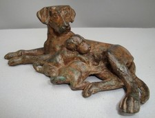 Statue Dog Wildlife Art Deco Style Art Nouveau Style Bronze Signed Sculpture