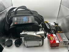 Canon ZR70MC Mini DV Camcorder Kit MiniDV Tapes Remote AC Adapter Case TESTED