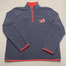 Nautica Sweatshirt Mens Large Blue 1/4 Zip Pullover Fleece Mock Neck Logo